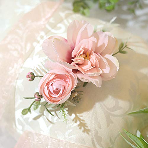 Jemruode srebrne vjenčani ružičasti ružičasti češalj clidalne cvjetne glave za kosu za mladenke