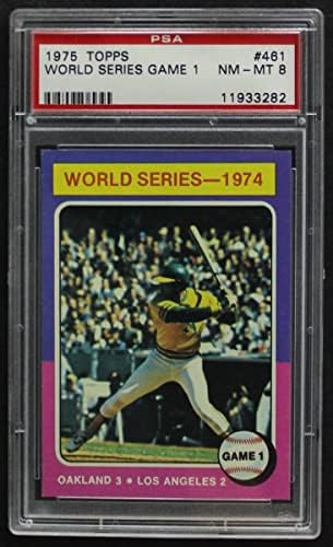1975 TOPPS 461 1974 World Series - Igra 1 Reggie Jackson Oakland / Los Angeles Atletics / Dodgers