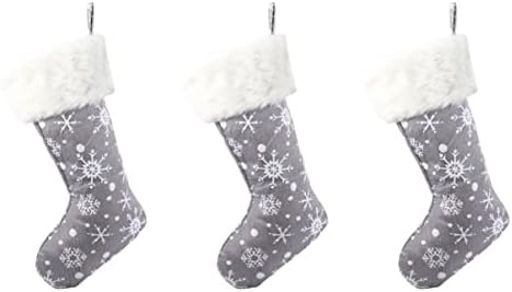 Toyandona Xmas Stocking Stocking Festival Grey Goodie Snowflake Bojalice Furry Holiday Dekorativni