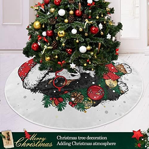 Alaza Christen Tree Dekoracija suknje, mali mini stablo suknje ukras 35,4 inča s štenetom u božićnom vijencu