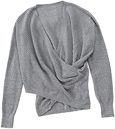 NOKMOPO jesenska odjeća za žene 2022 v džemperi sa omotačem za vrat Dugi rukav pleteni asimetrični Hem