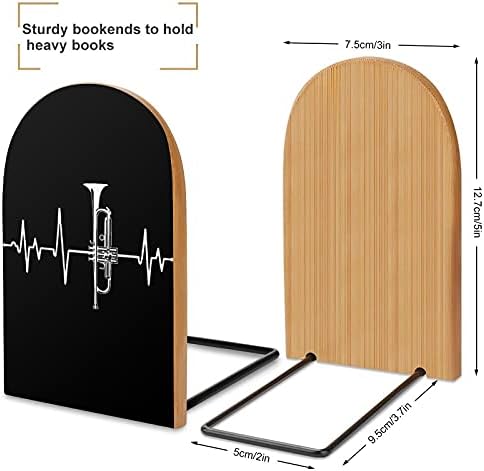 Truba Heartbeat knjiga završava za police drvena Bookends držač za teške knjige šestar moderni dekorativni 1 par