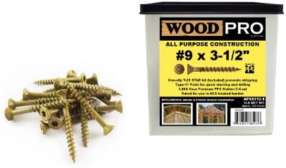 WoodPro pričvršćivači AP9X312-5 T25 Neto težina od 5 funti 9 x 3-1/2 inča višenamjenski Vijci