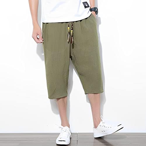 Miashui Chinos Slim Fit muns pamuk i posteljina pune boje casual hlače Japanske posteljine sportone