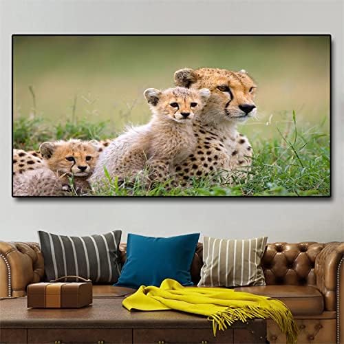 YODOOLTLY Leopard Baby Cheetah slatka životinja na platnu slika Print dnevna Soba Dekoracija Doma moderna