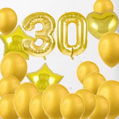 Slatki 30. rođendanski ukrasi za zabavu, zlatni broj 30 baloni, 30. folija mylar baloni lateks balon