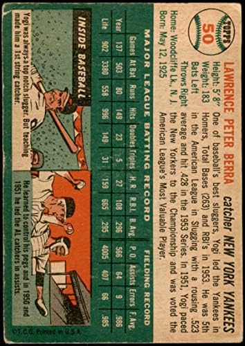 1954. TOPPS 50 WHT Yogi Berra New York Yankees Dobar Yankees