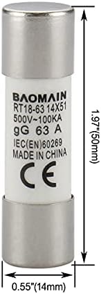 Baomain cilindrični nosač osigurača RT18-63 14mm x 51mm osigurača 3 polova din Distributivna električna šina CE