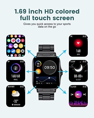 Lige Smart Watch, 1,69 Full Touch Bluetooth SmartWatch za Android i iOS telefone sa monitorom za spavanje srca,