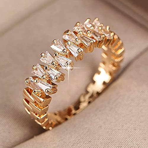 Ženski angažman prstenovi modni dvokrevetni redovi ROHSTONI Vjenčani prsten Geometrijski puni dijamantni