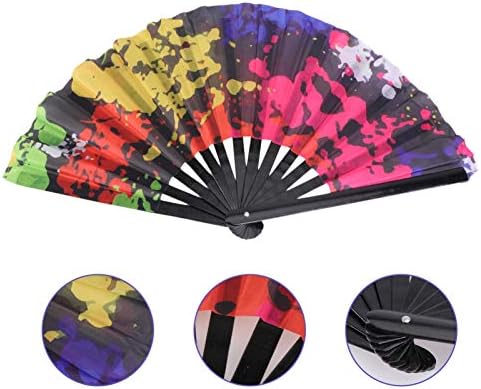 AMOSFUN Kineska platna ventilator Ljeto Šareni ventilator za ruke Sklopivi ples cosplay ventilator