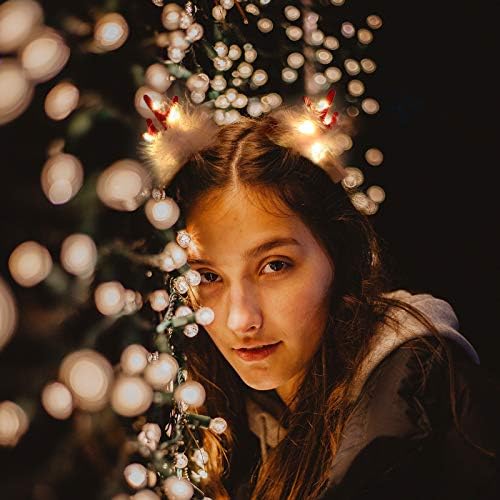 2pcs Creative LED Plume kose obruči za božićne elk headdress sa svjetlosnim dom dekora za slavlje zabavu