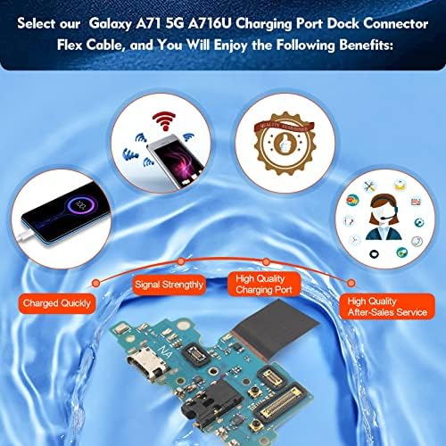 Zamjena punjenja za Samsung Galaxy A71 5G USB priključak za priključak FLEX kabel za mikrofon za A716U sa odvijačima