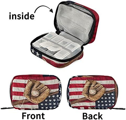 Naanle bejzbol palica američka kutija za zastavu 7-dnevna torbica za tabletu Organizator tableta s patentnim