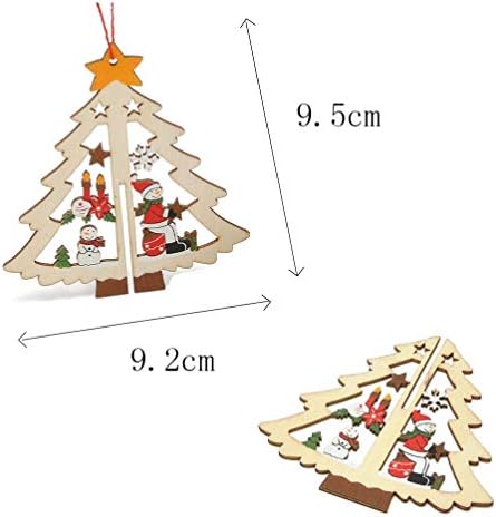 Vicasky drveni božićni ukrasi 3pcs osjetljive pet-šiljastog božićnog drhtavog zvona na privjesno uređenje za festivalsku