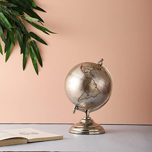 Voidrop Dekorativni zlatni aluminijski globusni ured ukrasni stol Top Globe, svjetski globusi Zlatna