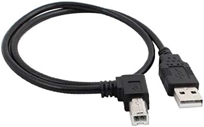 X-DREE USB2. 0 muški na B lijevo koljeno 90 stepeni muški štampač skener kabl Crni 50cm (USB2. 0 a
