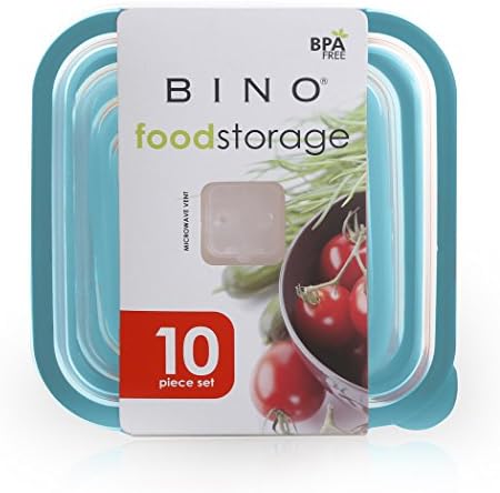 BINO 10-dijelni kvadratni plastični set za čuvanje hrane, Aqua
