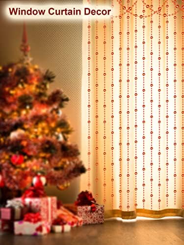 Ukrasi božićnog drva Crvene perlice - 66ft biseri perle za uživanje za DIY božićni vijenac, zatvoreni