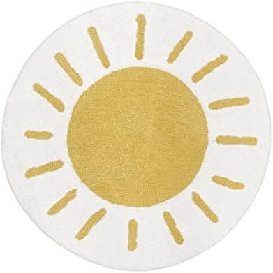Sweet Jojo Designs Boho Sun Accent podni tepih ili prostirka za kupanje-žuto zlato bijelo za Bohemian Rainbow