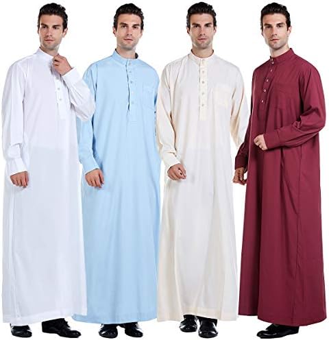Muška muslimanska odjeća izdržljiv kaftan ogrtač Dubai dugačka haljina etnička odjeća, 1pc Mekani
