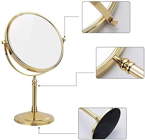 Nianxinn ogledalo za šminkanje ogledalo za šminkanje dvostrano samostojeće stolno okretno Kozmetičko