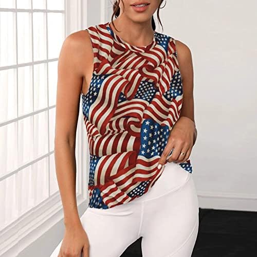 Qcemeni Day rezervoari za žene za žene Ljeto 4. srpnja Košulja USA za zastavu majica bez rukava Patriotsko