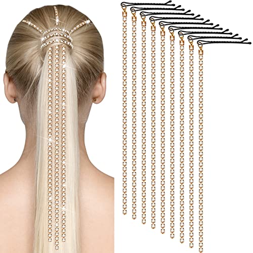9 kom Rhinestone lanac za kosu Tassel Punk lanac za kosu sa kopčama rep Multi Strand lanac za kosu klipova