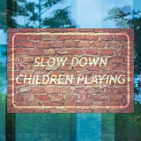 CGsignLab | Usporite djecu koja igraju prozor za stare opeku 27 x18