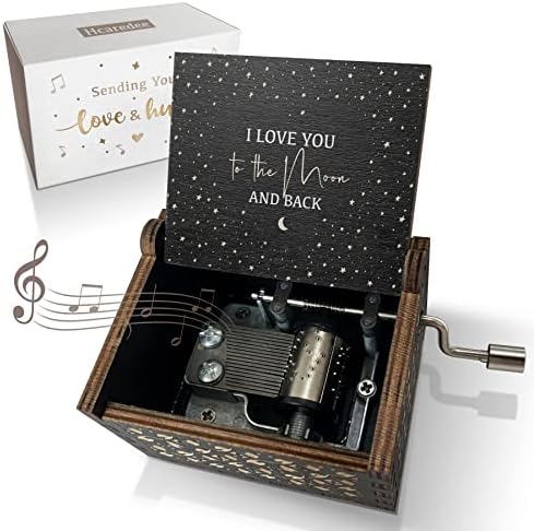 Hcaredee Wooden Music Box-Vi ste moji sunčani ručni ručni vintage gravirani muzički kutije sitni inspirativni