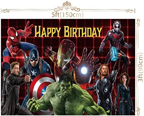 Qingyann 5x3ft Marvel Avengers pozadina za Sretan rođendan