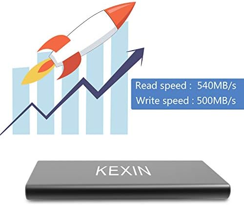KEXIN 500GB eksterni SSD čitanje/pisanje do 540MB / s prenosivi SSD disk-USB-C, USB3. 1, X1 Pro Crni