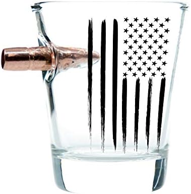Vojni Suvenirnica Američka Zastava Shot Glass - Ručno Puhane Naočare – Real 308 Okrugli Dizajn
