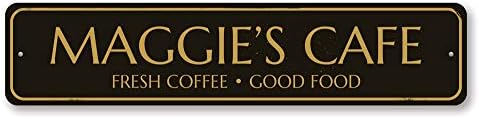 Znak za kafe, znak za dobru hranu za svježu kafu, prilagođeni Barista chef Name Sign, Cafe Kitchen Aluminium