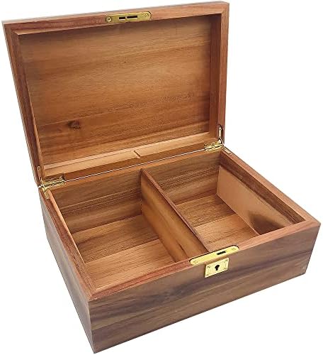 WELITTCON velika kutija za odlaganje drveta dekorativna Drvena kutija sa poklopcem na šarke i ključem