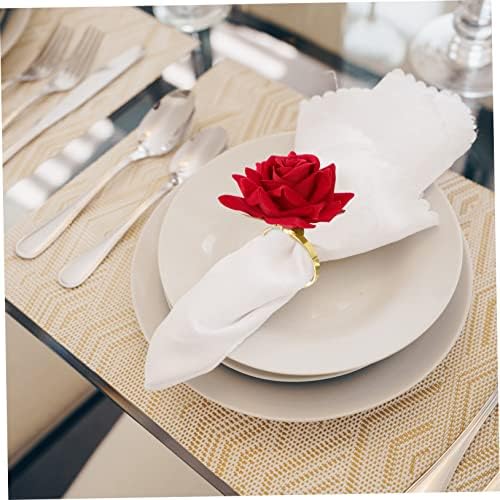 Holibanna 8 kom Rose salvena za retro dekor trpezarijski dekor metal ruža vjenčani stol dekor vjenčani