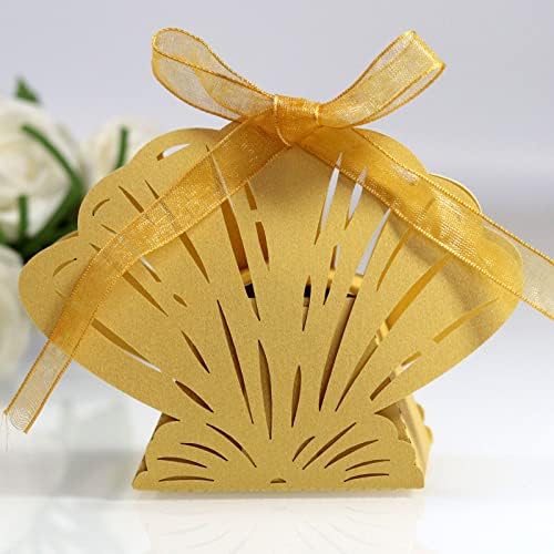 Cujux 50pcs Cvjetni cvjetni nosač Pokloni pokloni bombone kutije sa vrpcom prilagođenim vjenčanim zabavama Ukloni