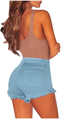 Lmdudan žene juniori traper kratke hlače Ležerne ljetne struk rastezljive udobne jean kratke