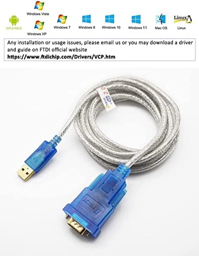 Dtech USB do serijskog adaptera Kabela 16 FT DB9 muški RS232 do USB kabela sa FTDI čipom podržava Windows