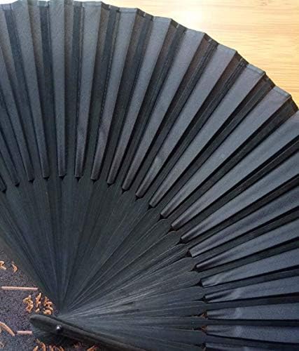 Htllt sklopivi ventilator u ruci kineski stil crni vintage ručni ventilator navijača za ples,