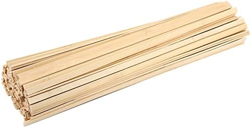 Japchet 300 kom 15,7 inča Dužina prirodnih bambusovih štapića, 3/8 inča Širina drvena zanata, bambusovi
