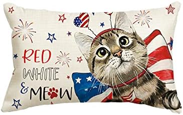 Avoin ColorLife 4. jula Meow CAT Stars Vatroworks Proslava slavi jastuk, 12 x 20 inča Memorijalni dan