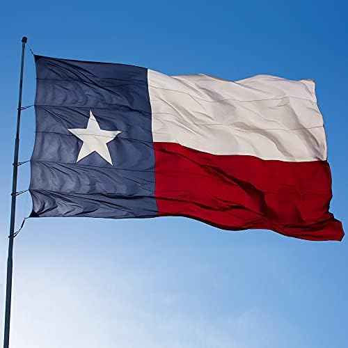 Xifan Premium Texas State Flag 3x5 Vanjski, sa izvezenim zvijezdama / ušivenim prugama / 4 šiva Hemming,
