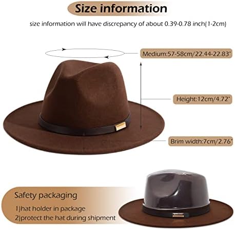 Gossfan Fedora šeširi za muškarce Panama šešir širokog oboda sa klasičnim pojasom