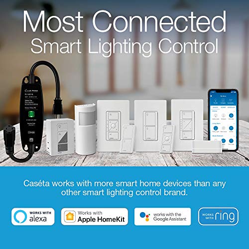 Lutron Caseta Deluxe Smart Switch Kit / kompatibilan sa Alexa, Apple HomeKit i Google Assistant / P-BDG-PKG2WS-WH