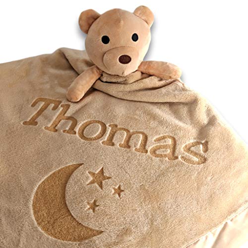 Custom Catch personalizirani medvjed beba pokrivač za dječaka ili djevojčicu - smeđe