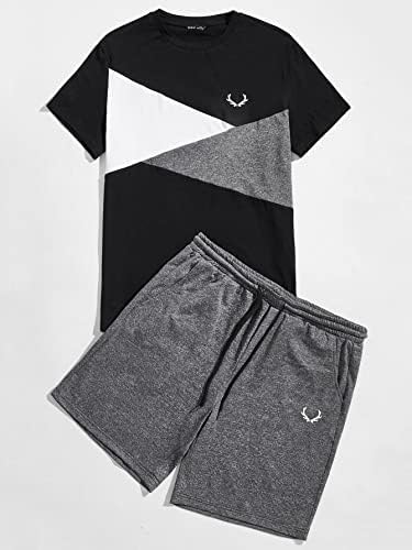 NIBHZ Dvije komadne odjeće za muškarce Muškarci Grafički i kolorblok Print The Reint i Track Shars Set