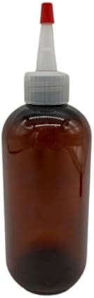 Prirodne farme 8 Oz Amber Boston BPA Besplatne boce - 3 pakovanje Prazno punjenje posuda za ponovno punjenje - esencijalna ulja - aromaterapija | Prirodna Yorker Cap W Crveni savjet - izrađen u SAD-u