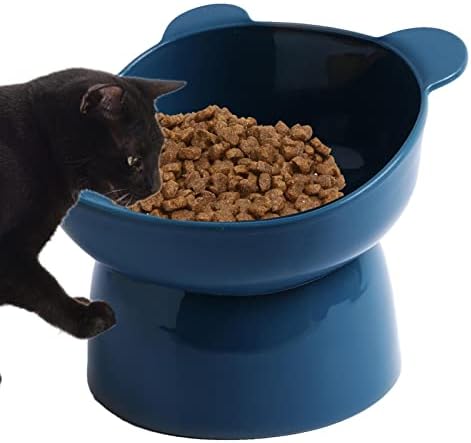 Povišena posuda za mačke, anti-povraćanje povišene posuđe za hranu, ergonomska nagnuta CAT posuda sa nagnutom