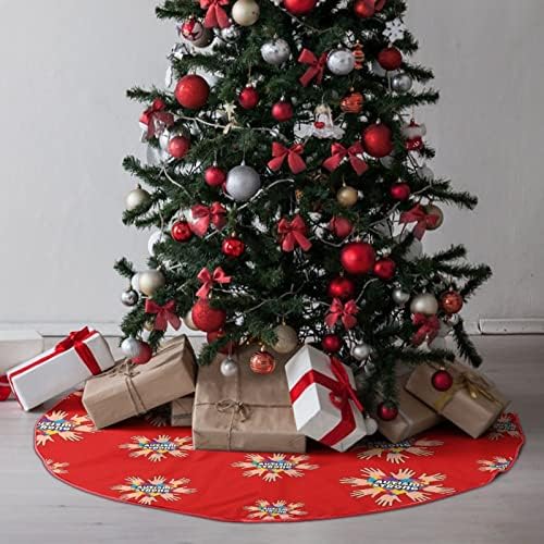 Autizam jaka suknja za božićnu drvcu meka pliša crvena prekrivena za Xmas party svečane ukrase unutarnje